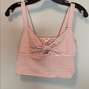Red and white stripped crop top